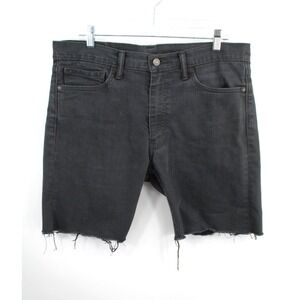 Levis 513 Cut Off Bermuda Shorts Mens 36 Black Stretch Denim Slim Straight